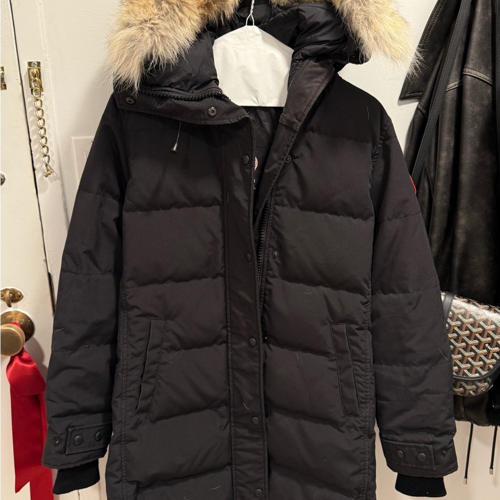 Canada Goose Black Shelburne Heritage Jacket with Fur Trim